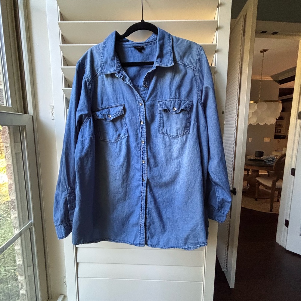 Torrid Blue Denim Button-Up Shirt 3